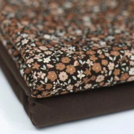 Jersey Di Cotone Stampa Digitale - Bel Fiore Marrone Jersey Di Cotone Stampa Digitale - Bel Fiore Marrone