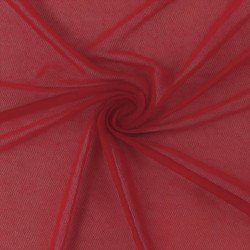 Mesh Stof Stretch Donker Rood