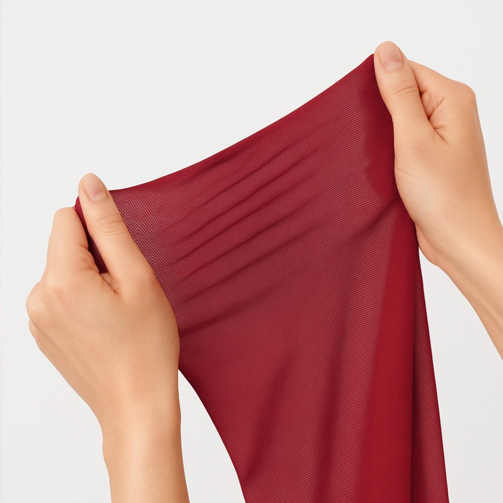 Tessuto Mesh Bielastico Rosso Scuro