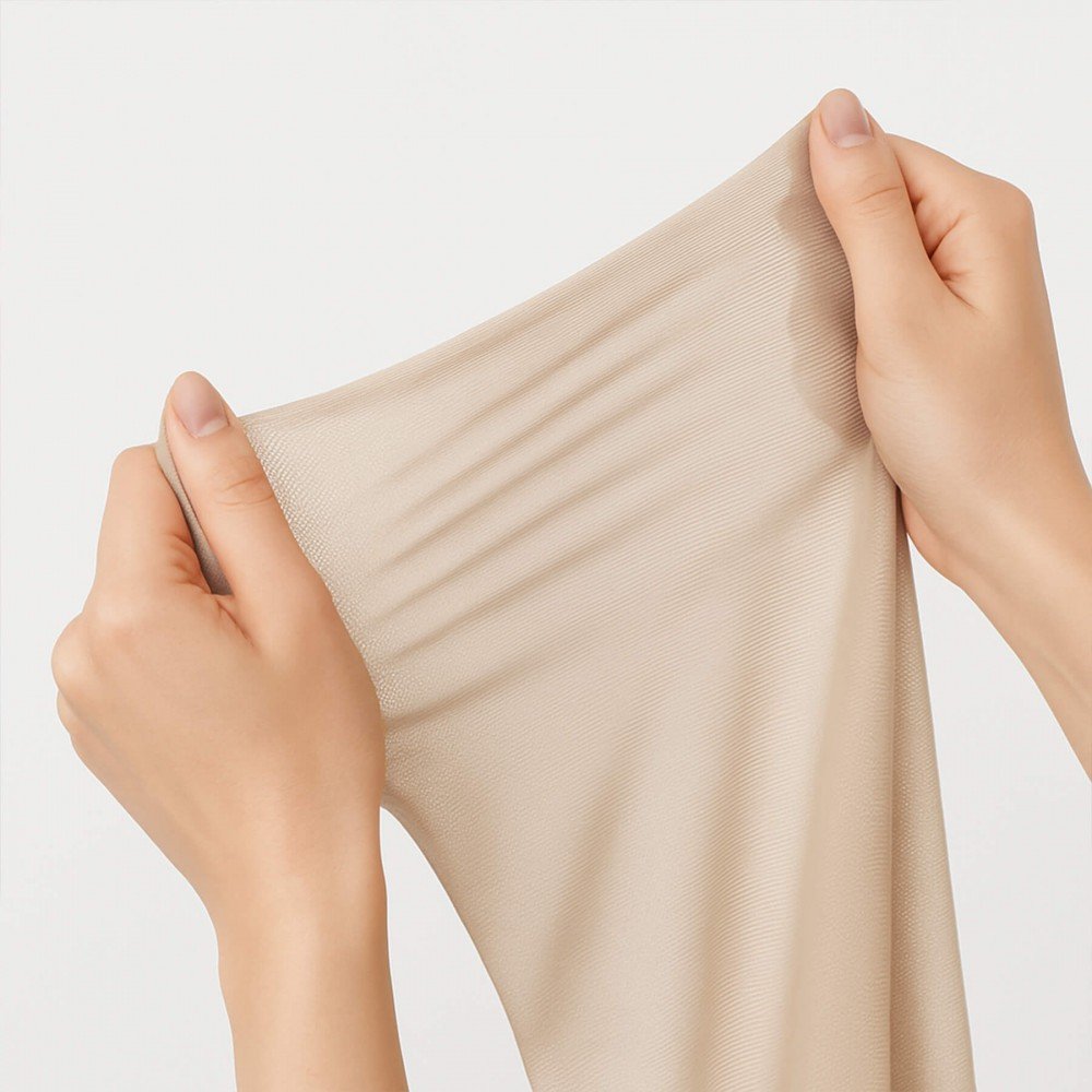 Tessuto Mesh Bielastico Beige Chiaro