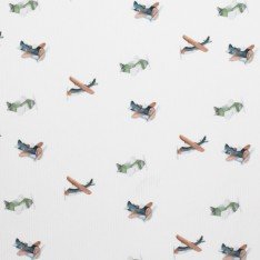 Rippstrick Jersey Stoff - Spielzeugflugzeug