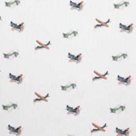 Rippstrick Jersey Stoff - Spielzeugflugzeug