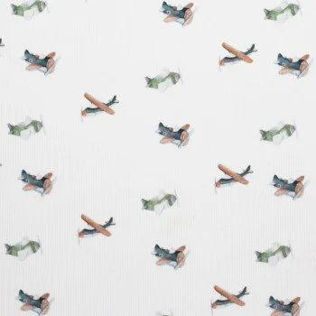 Rippstrick Jersey Stoff - Spielzeugflugzeug