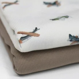 Tessuto Jersey Di Cotone Costine - Aereo Giocattolo Tessuto Jersey Di Cotone Costine - Aereo Giocattolo