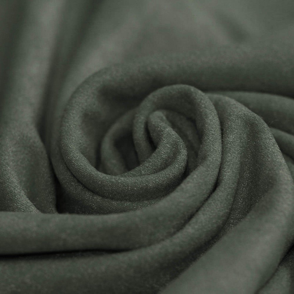 Tissu Suède Stretch (Brossé Double Face) Armée Verte