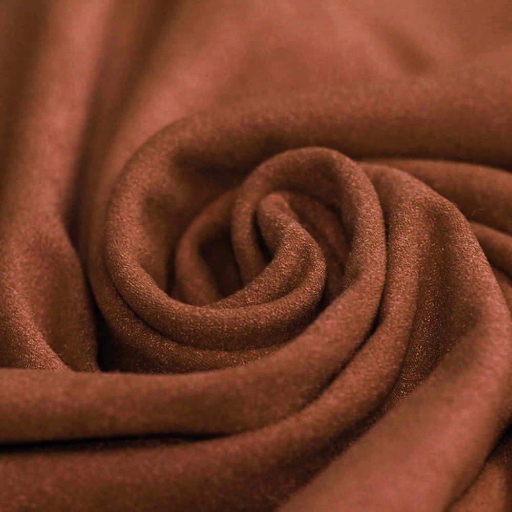 Tissu Suède Stretch (Brossé Double Face) Brun Châtaigne