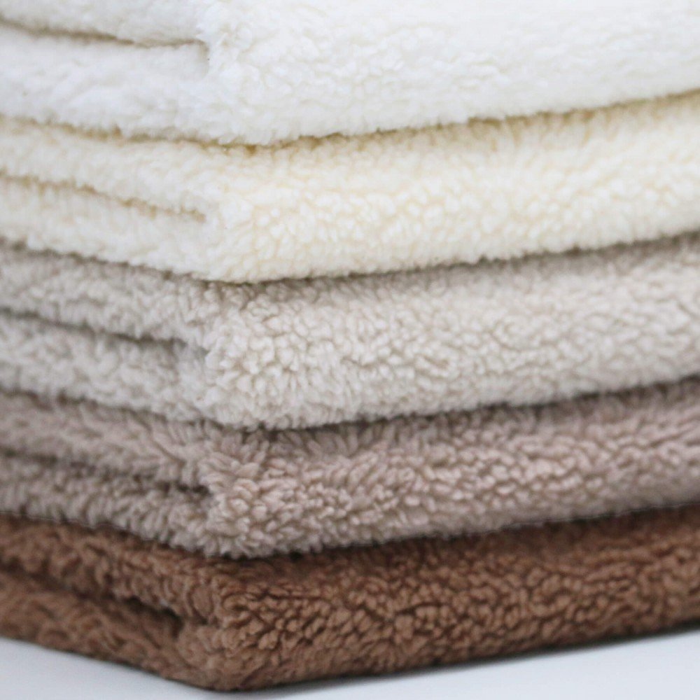 Cotton Teddy Fabric Ecru - (Curly Teddy Fabric)