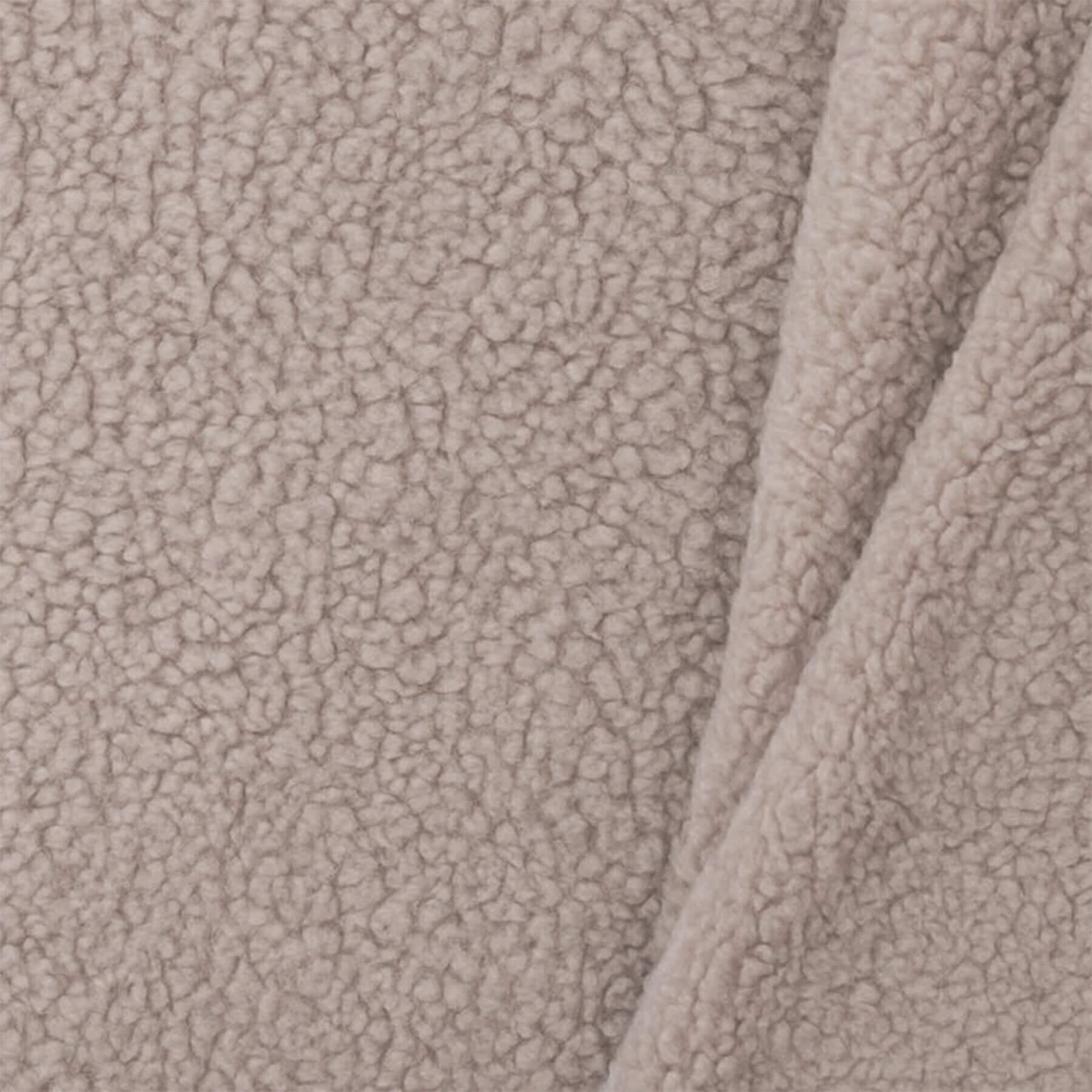 Katoenen Teddy Stof Donker Beige