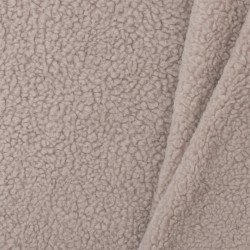 Tessuto Teddy Di Cotone Beige Scuro