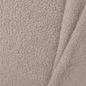 Tessuto Teddy Di Cotone Beige Scuro