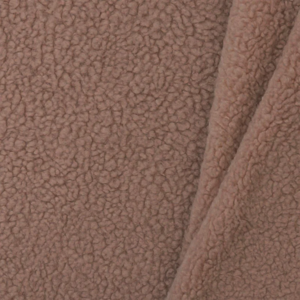 Tessuto Teddy Di Cotone Marrone Polveroso
