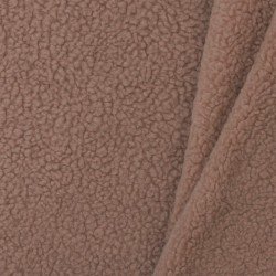 Tessuto Teddy Di Cotone Marrone Polveroso