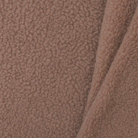 Katoenen Teddy Stof Dusty Bruin