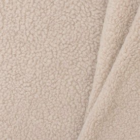Katoenen Teddy Stof Licht Beige