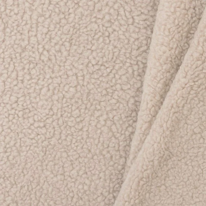 Tissu Mouton De Coton Beige Clair - (Tissu Fourrure Mouton)