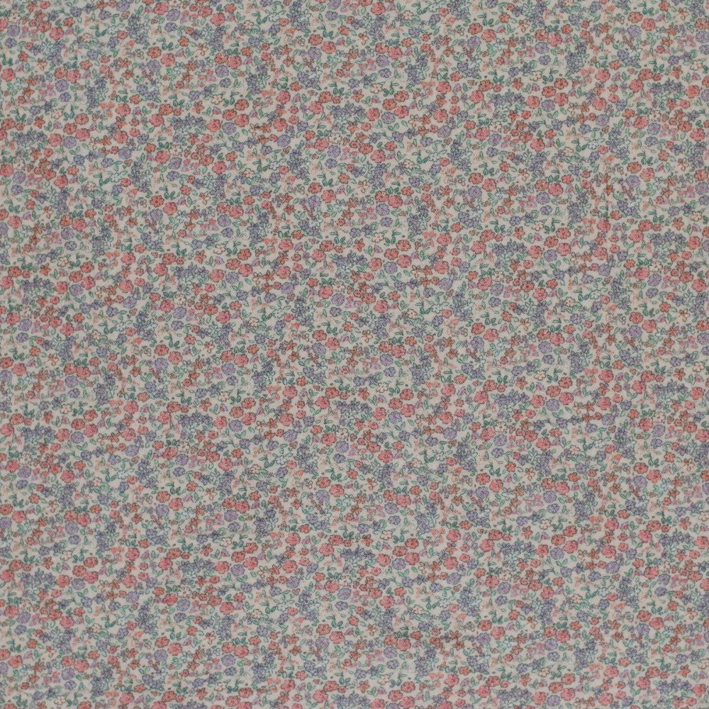 Baby Musselin Stof Digital Print - Smuk Blomst Lerrosa