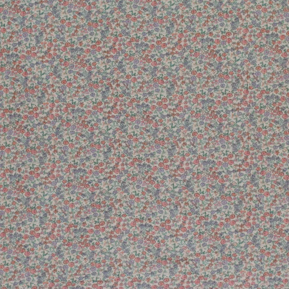 Double Gauze Fabric Digital Print - Pretty Flower Clay Pink Double Gauze Fabric Digital Print - Pretty Flower Clay Pink