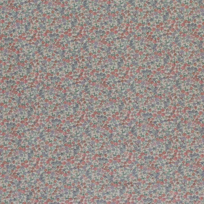 Tissu Double Gaze Impression Numérique - Jolie Fleur Rose Argile - (Tissu Enfant)