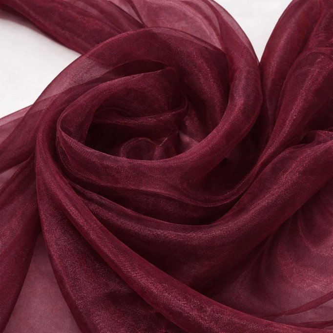 Organza Metervarer Bordeaux - (Organza Dekostof)