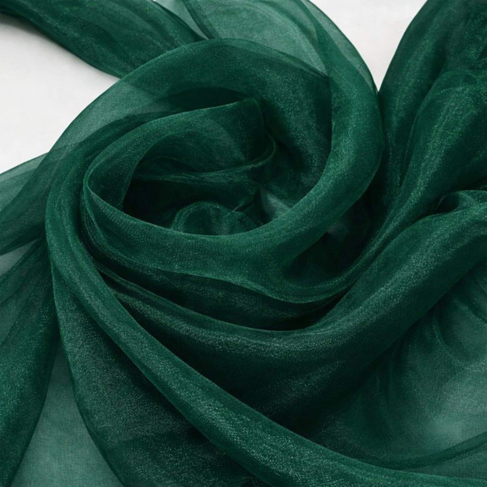 Tessuto Organza Verde Scuro