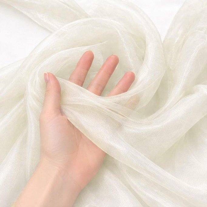 Organza Metervarer Råhvid Organza Metervarer Råhvid - (Organza Dekostof)