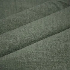 Stonewashed Linen Fabric (Slub Texture) Army Green