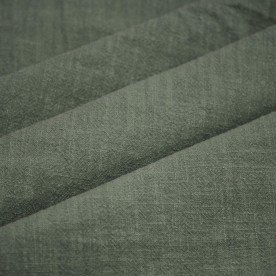 Stonewashed Linen Fabric (Slub Texture) Army Green
