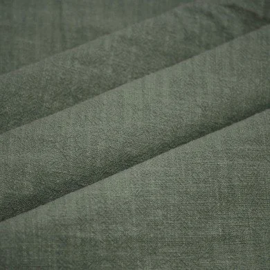 Stonewashed Leinenstoff (Slub Struktur) Armeegrün