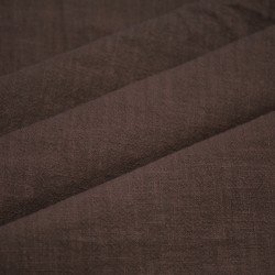 Stonewashed Linnen Stof (Slubtextuur) Chocolade Bruin