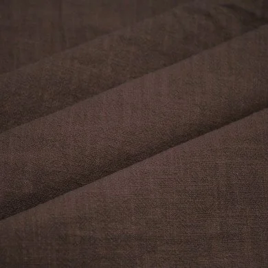 Stonewashed Hørstof (Slub Tekstur) Chokolade Brun Stonewashed Hørstof (Slub Tekstur) Chokolade Brun