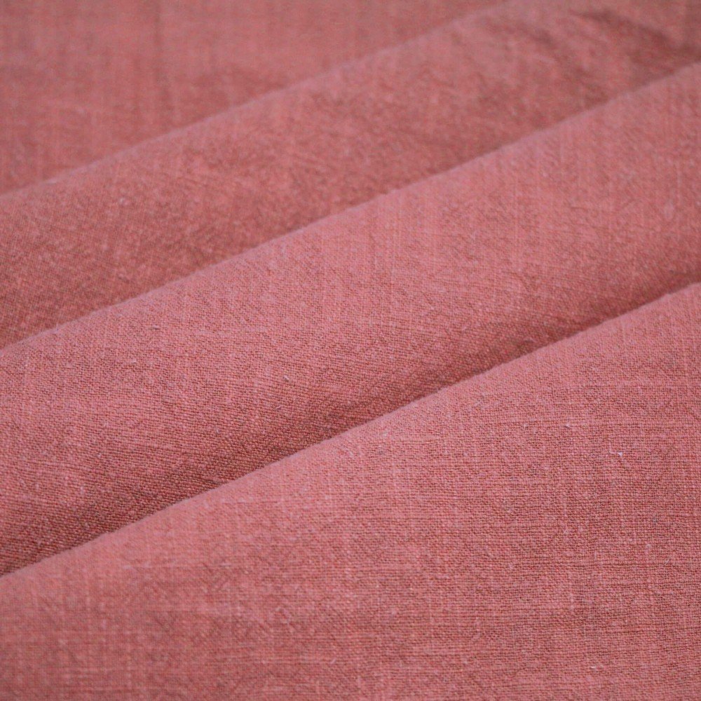 Tessuto Di Lino Stone Washed (Struttura Slub) Argilla Rosa