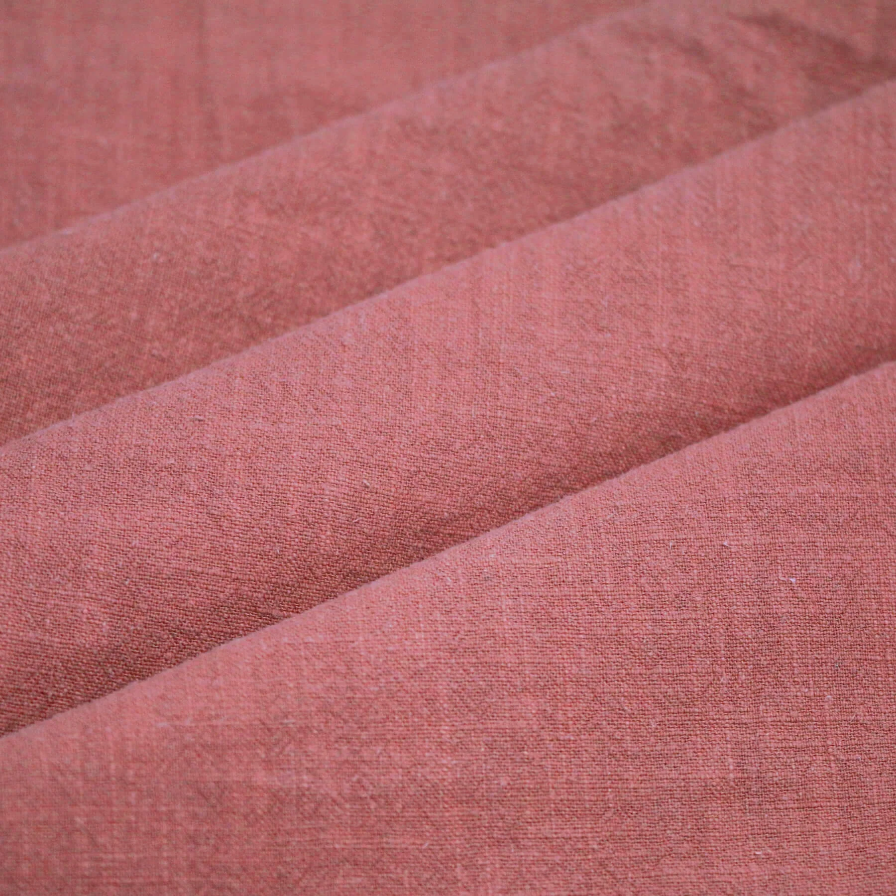 Stonewashed Linnen Stof (Slubtextuur) Klei Roze