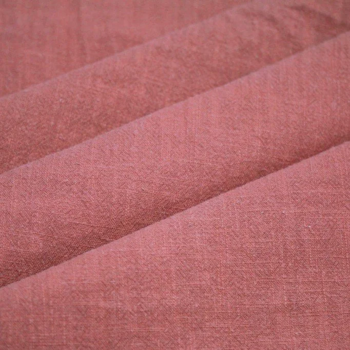 Tkanina Len Stonewashed (Slub Weave) Gliny Różowy Tkanina Len