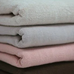 Tessuto Di Lino Stone Washed (Struttura Slub) Blu Acciaio