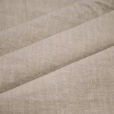 Stonewashed Linen Fabric (Slub Texture) Dark Beige