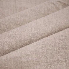 Stonewashed Linen Fabric (Slub Texture) Dark Beige