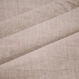 Stonewashed Linen Fabric (Slub Texture) Dark Beige
