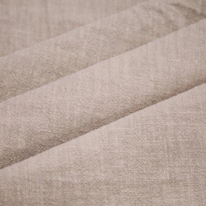 Stonewashed Linen Fabric (Slub Texture) Dark Beige - (Linen Fabrics)