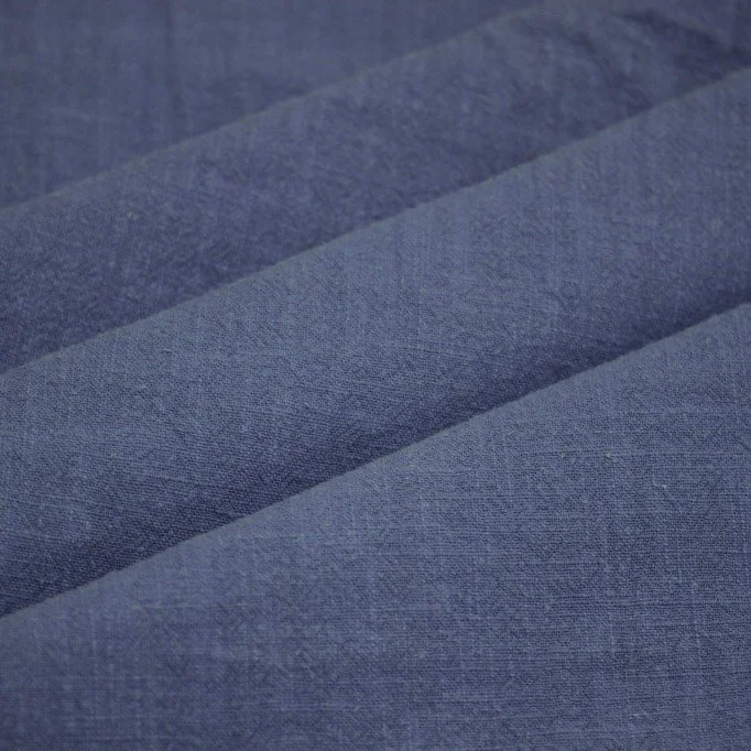 Tkanina Len Stonewashed (Slub Weave) Ciemny Dżinsu Tkanina Len Stonewashed (Slub Weave) Ciemny Dżinsu Tkanina Len