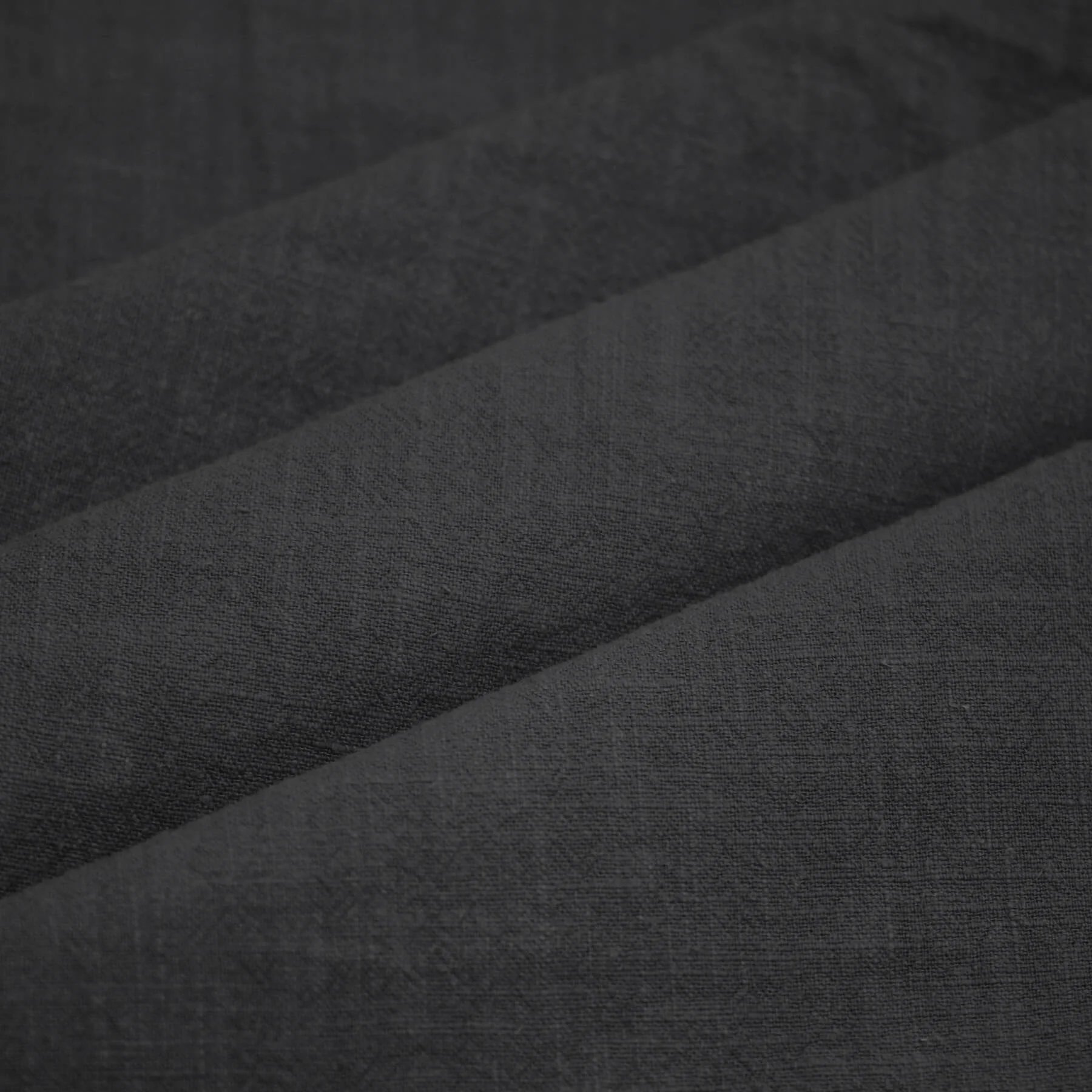 Stonewashed Linnen Stof (Slubtextuur) Zwart