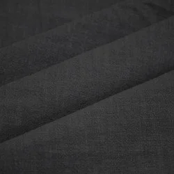 Tessuto Di Lino Stone Washed (Struttura Slub) Nero