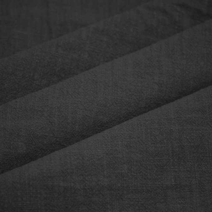 Stonewashed Linnen Stof (Slubtextuur) Zwart - (Linnen Stoffen)