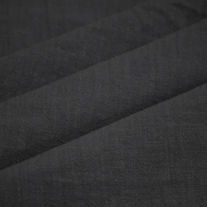 Stonewashed Linen Fabric (Slub Texture) Black Stonewashed Linen Fabric (Slub Texture) Black - (Linen Fabrics)