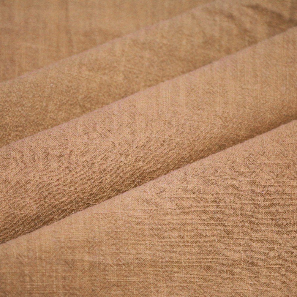 Tessuto Di Lino Stone Washed Cammello Tessuto Di Lino Stone Washed (Struttura Slub) Cammello - (Tessuto Di Lino)