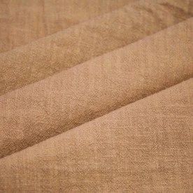 Stonewashed Linen Fabric (Slub Texture) Camel