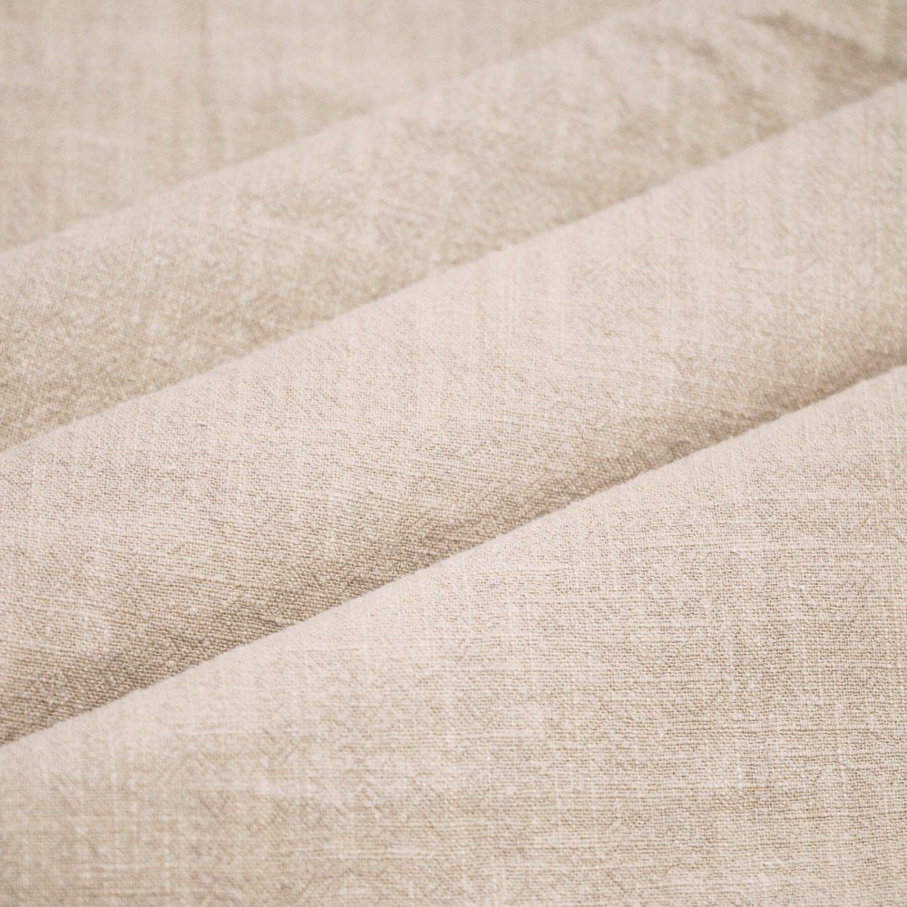 Tessuto Di Lino Stone Washed (Struttura Slub) Beige Chiaro