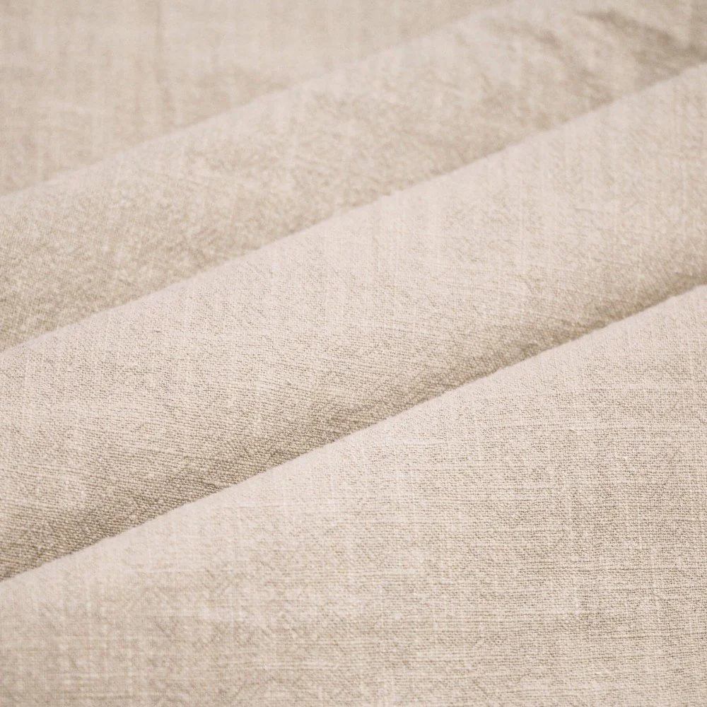 Tessuto Di Lino Stone Washed (Struttura Slub) Beige Chiaro - (Tessuto Di Lino)