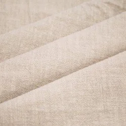 Tissu Lin Stonewashed (Texture Slub) Beige Clair