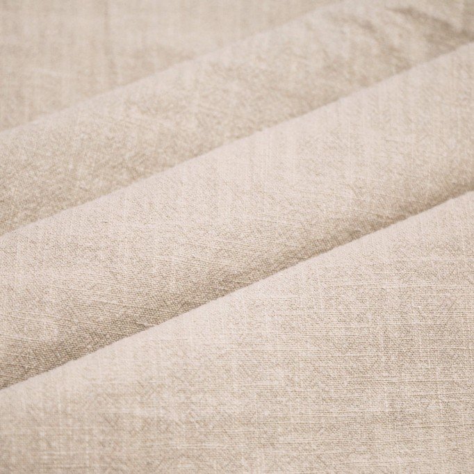 Stonewashed Linnen Stof (Slubtextuur) Licht Beige - (Linnen Stoffen)