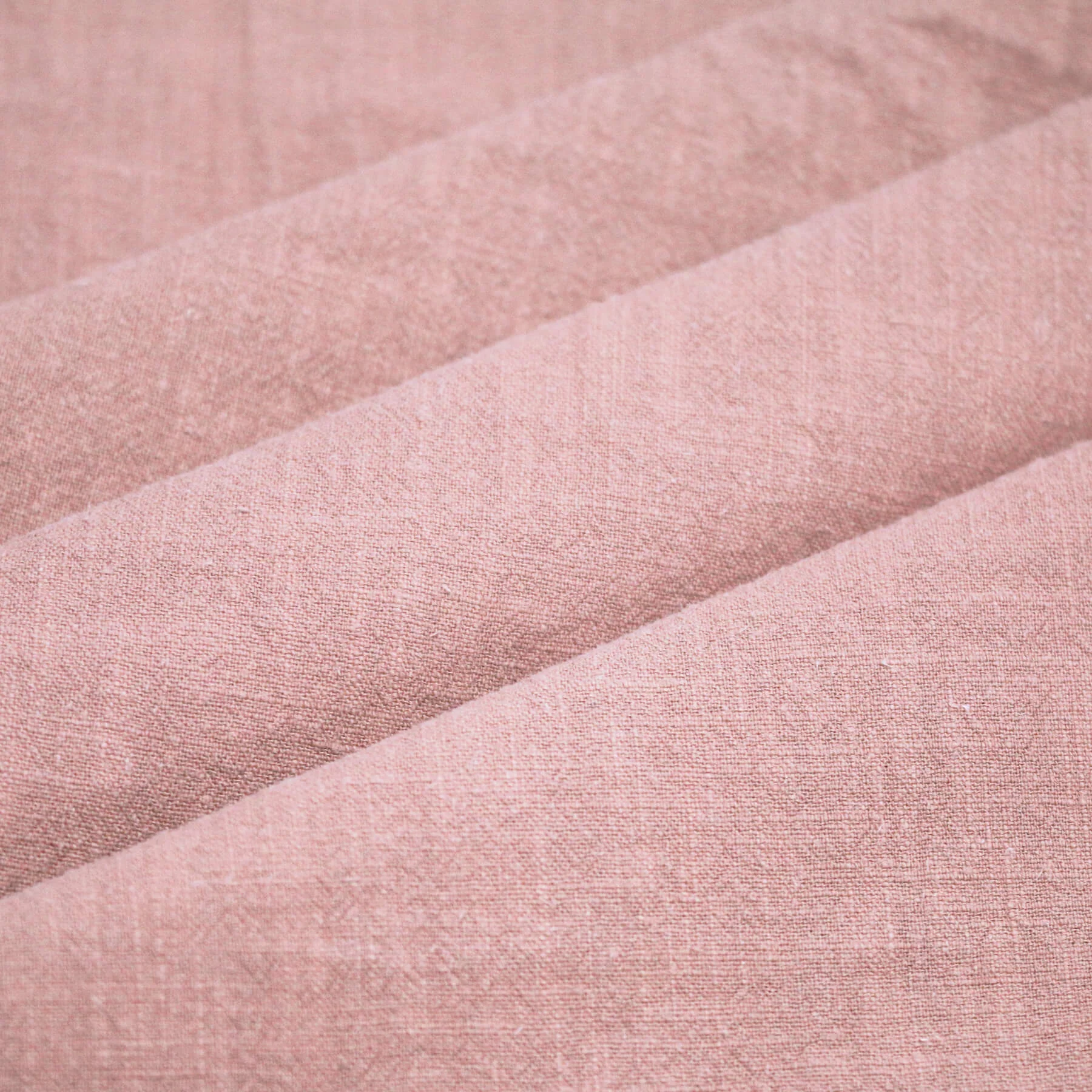Stonewashed Linnen Stof (Slubtextuur) Nude Roze